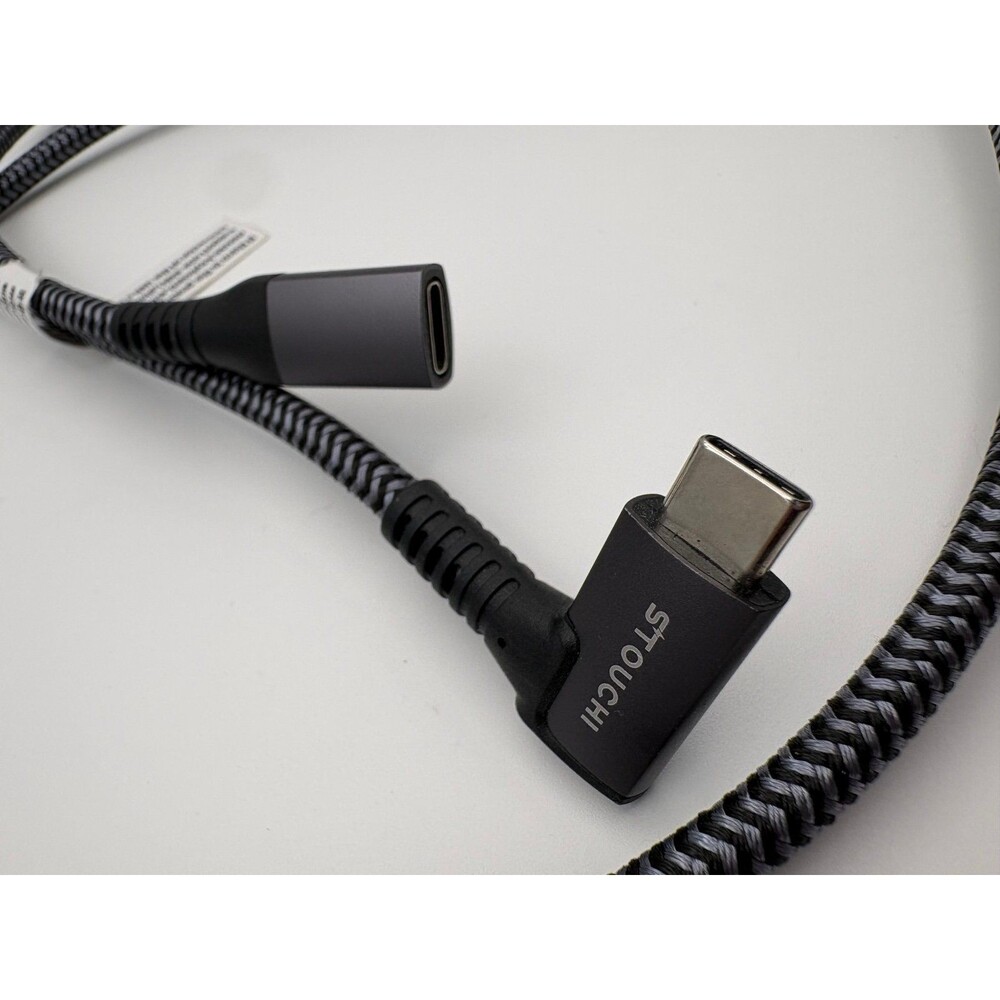 Stouchi USB C Extension Cable 90 Degree Right Angle Male to Female Cord